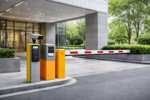 Parking Barrier for a Secure Perimeter and Building Entry